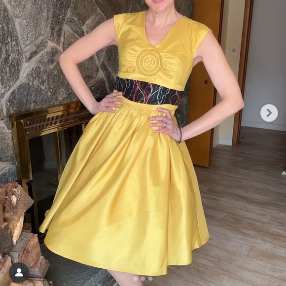 Disney Dresses & Skirts - Disney Parks Dress Shop C-3PO Golden Star Wars Fit & Flare Cosplay Dress